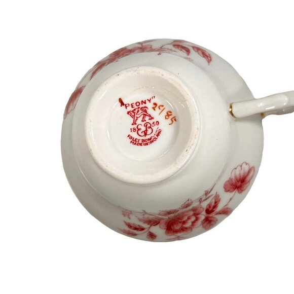 Peony EB 1850 Foley Tea Cup & Saucer Gold Trimmed Vtg Bone China England Floral - Picture 7 of 16